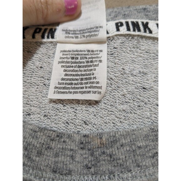 PINK Victoria Secret Pullover Crew Neck With Mesh Sleeves And Sides Size Medium - Picture 10 of 12